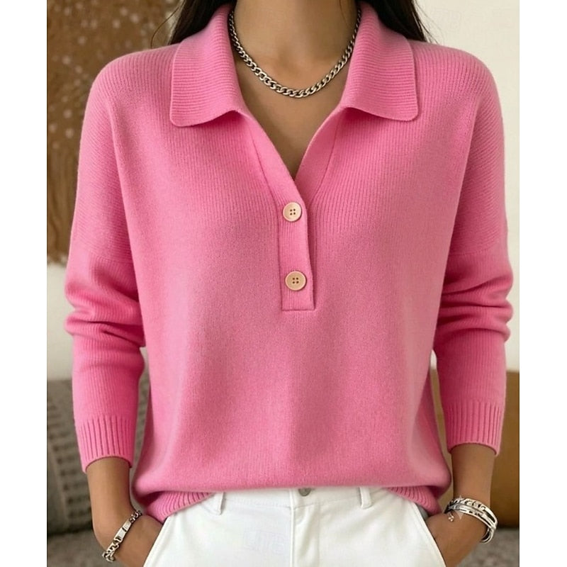 Blue Refined Collared Sweater