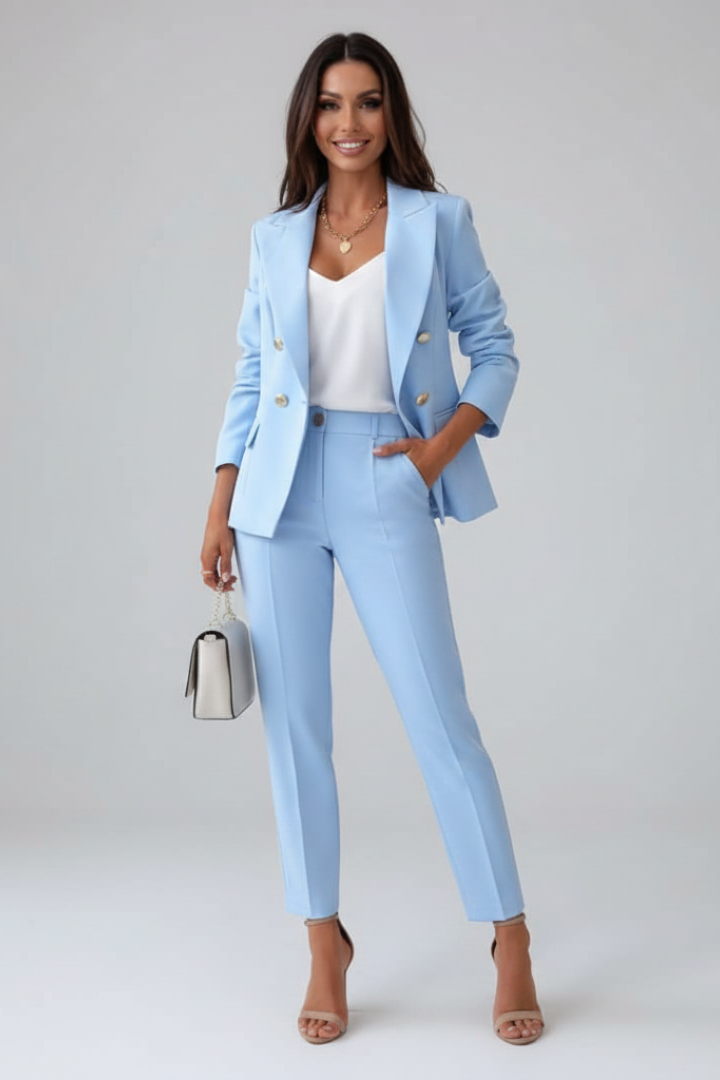 Light Blue double-breasted co-ord set