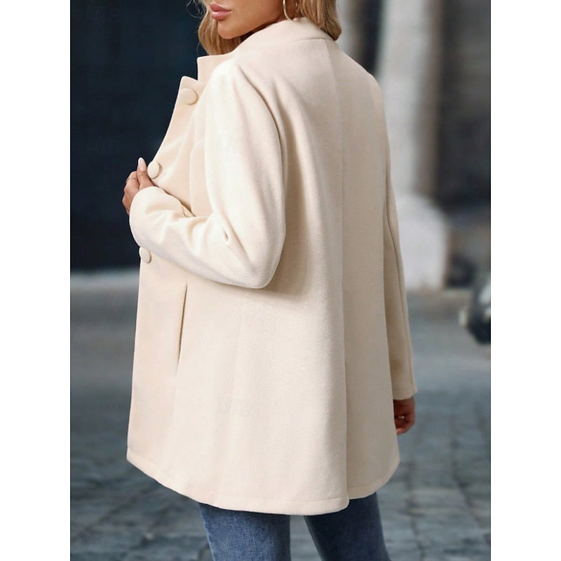 Apricot Stand-Collar Coat