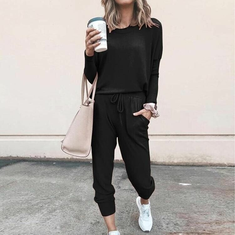 Black relaxed two-piece co-ord set