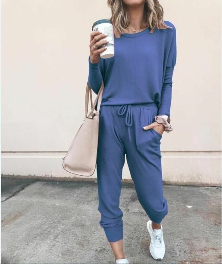 Blue relaxed two-piece co-ord set