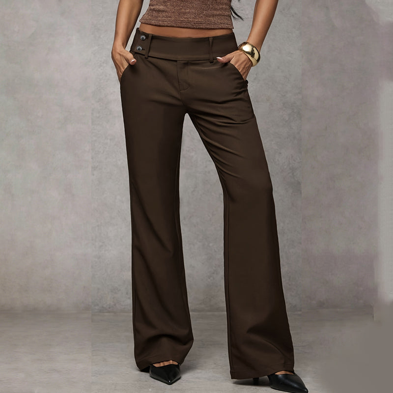 Caramel wide-leg high-waist flared Pants