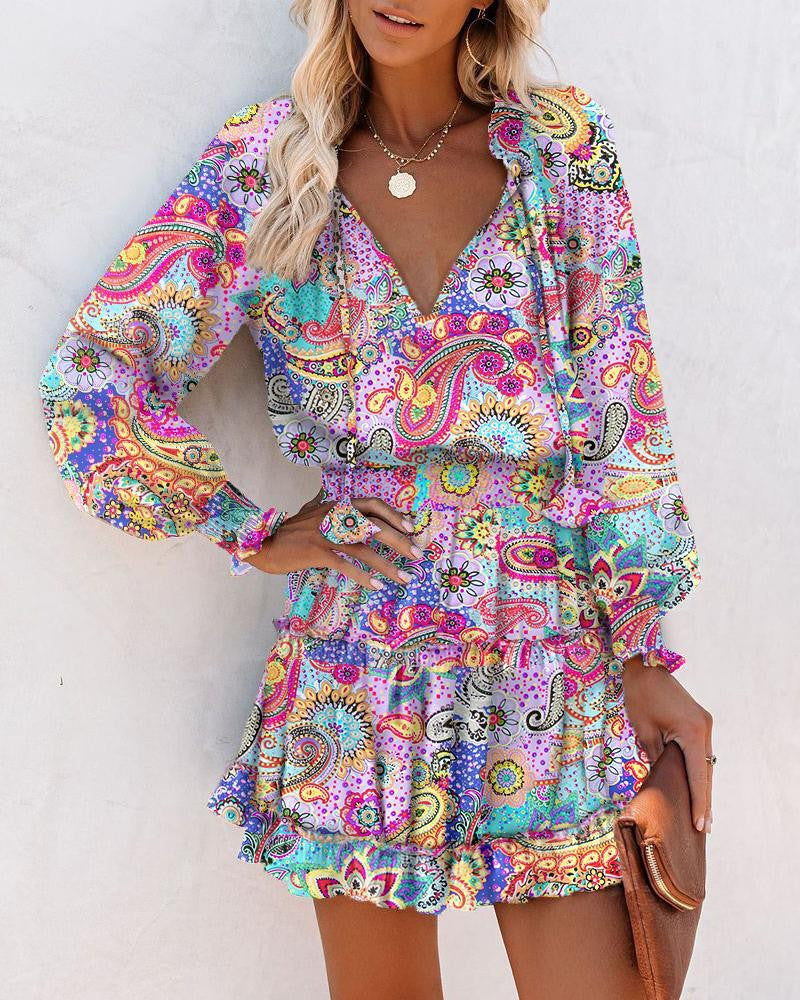 Tara | Women's Long Sleeve Floral Mini Dress
