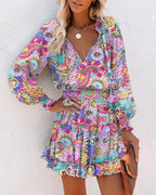 Tara | Women's Long Sleeve Floral Mini Dress
