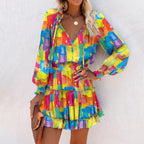 Tara | Women's Long Sleeve Floral Mini Dress