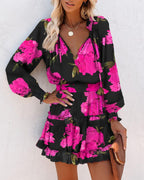 Tara | Women's Long Sleeve Floral Mini Dress