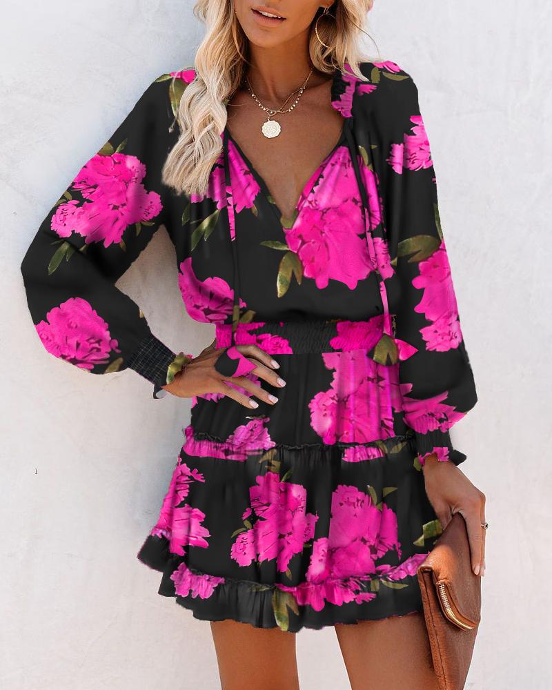 Tara | Women's Long Sleeve Floral Mini Dress