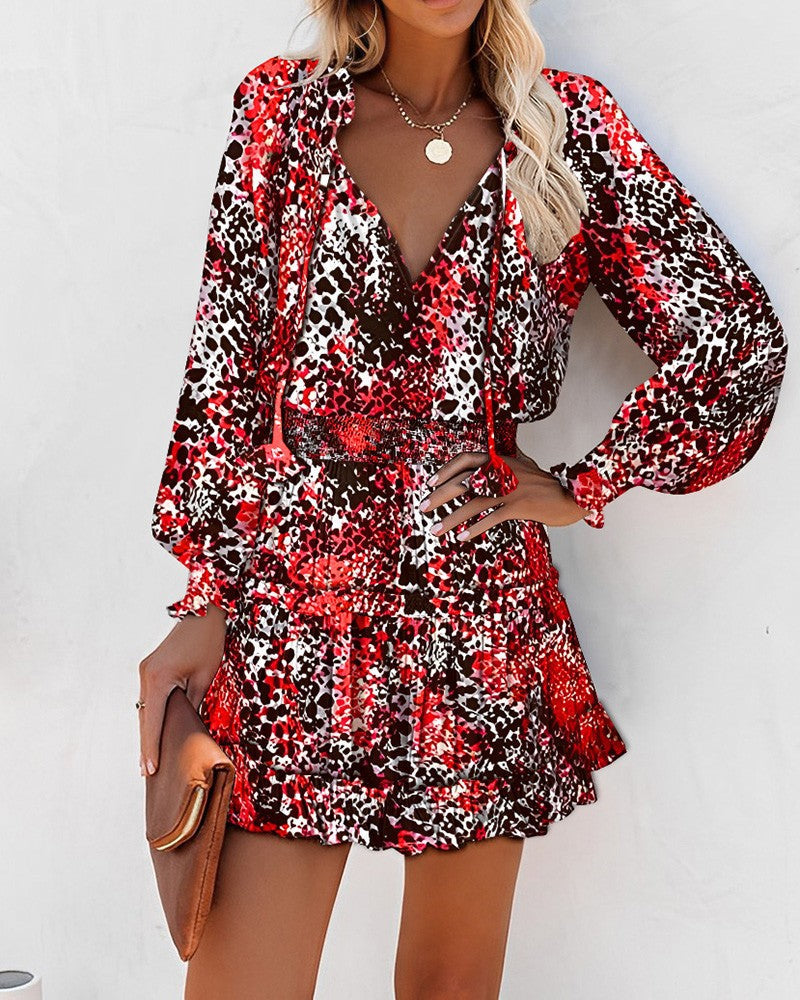 Tara | Women's Long Sleeve Floral Mini Dress