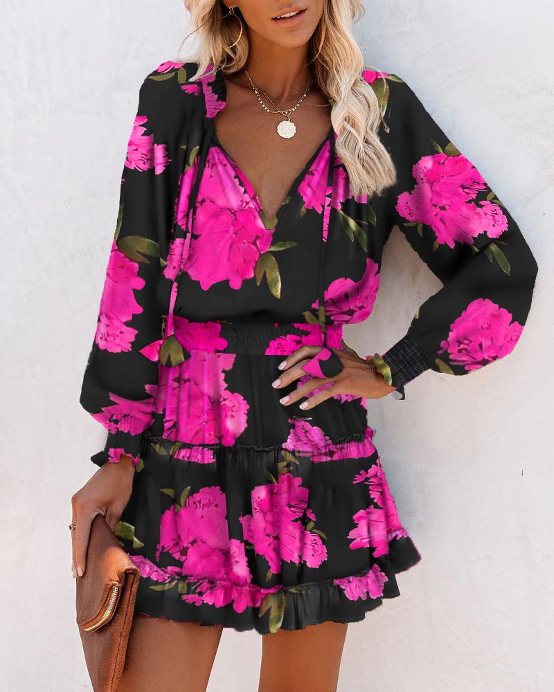 Tara | Women's Long Sleeve Floral Mini Dress