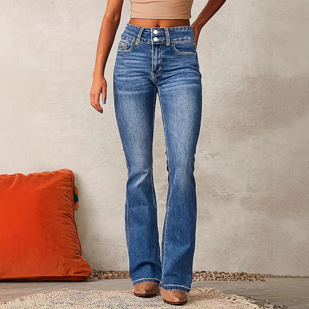 Black Classic High-Waist Bootcut Jeans