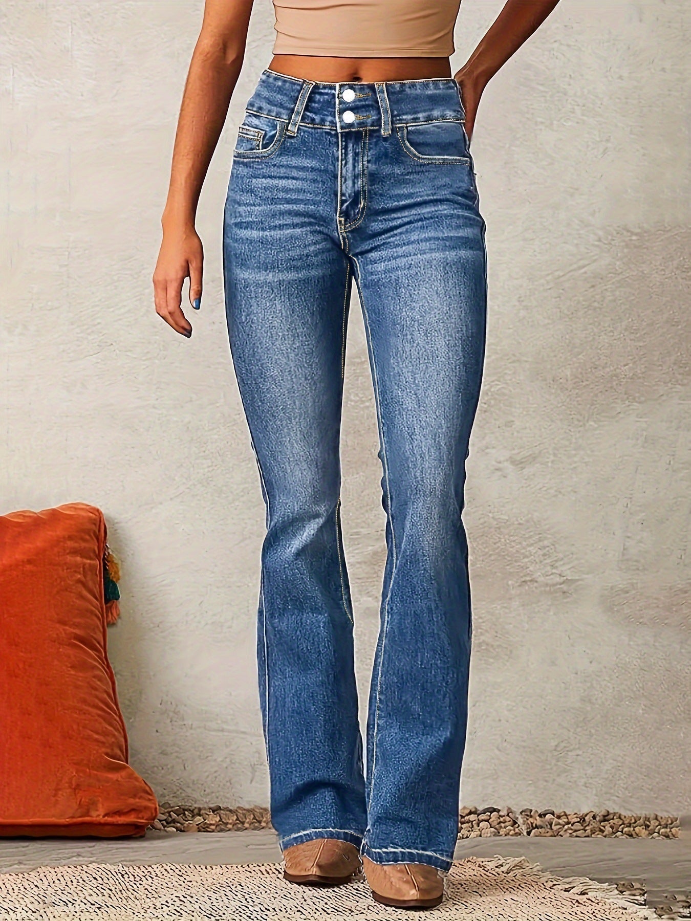 Black Classic High-Waist Bootcut Jeans