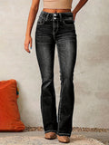 Black Classic High-Waist Bootcut Jeans