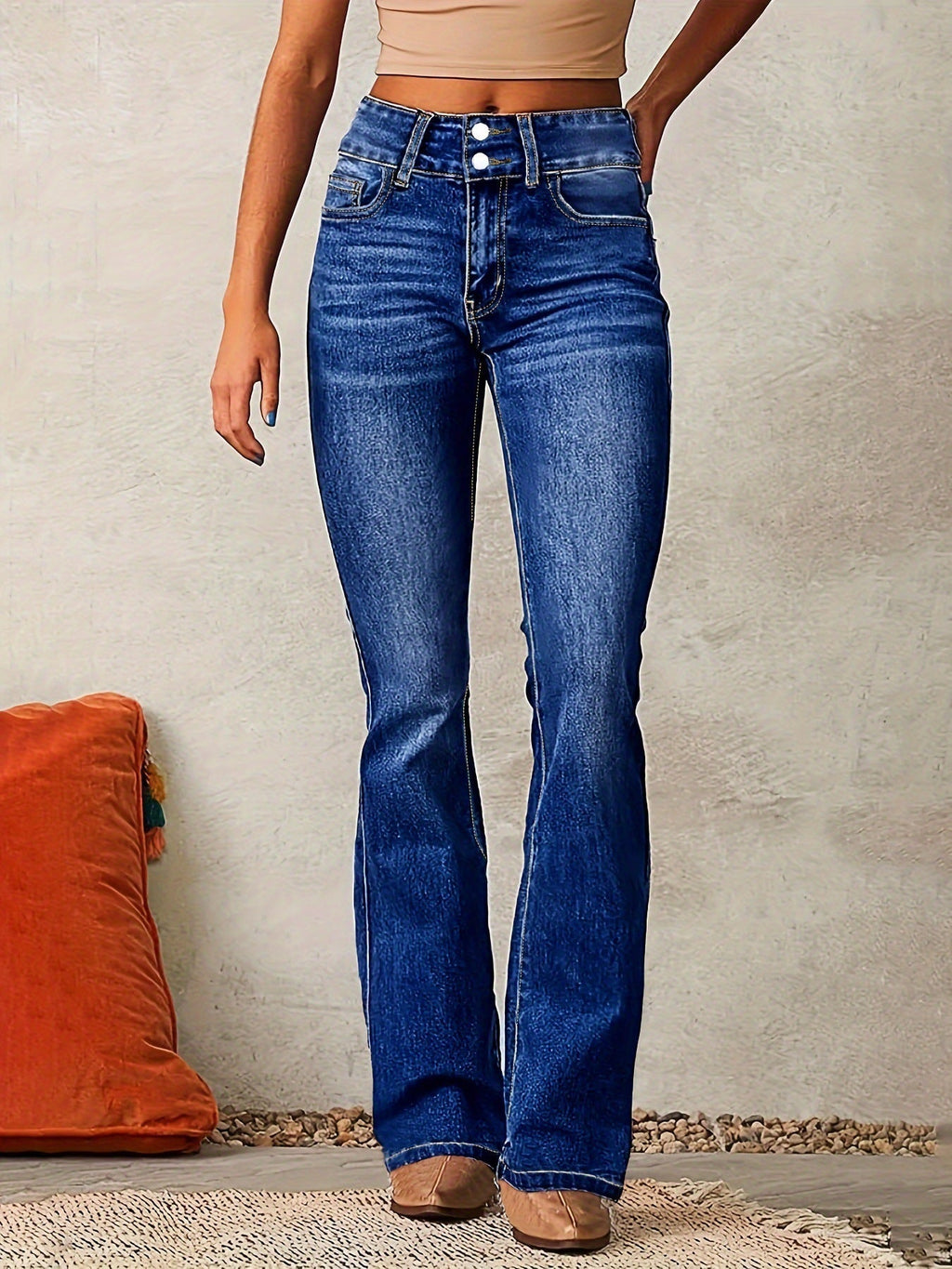 Black Classic High-Waist Bootcut Jeans