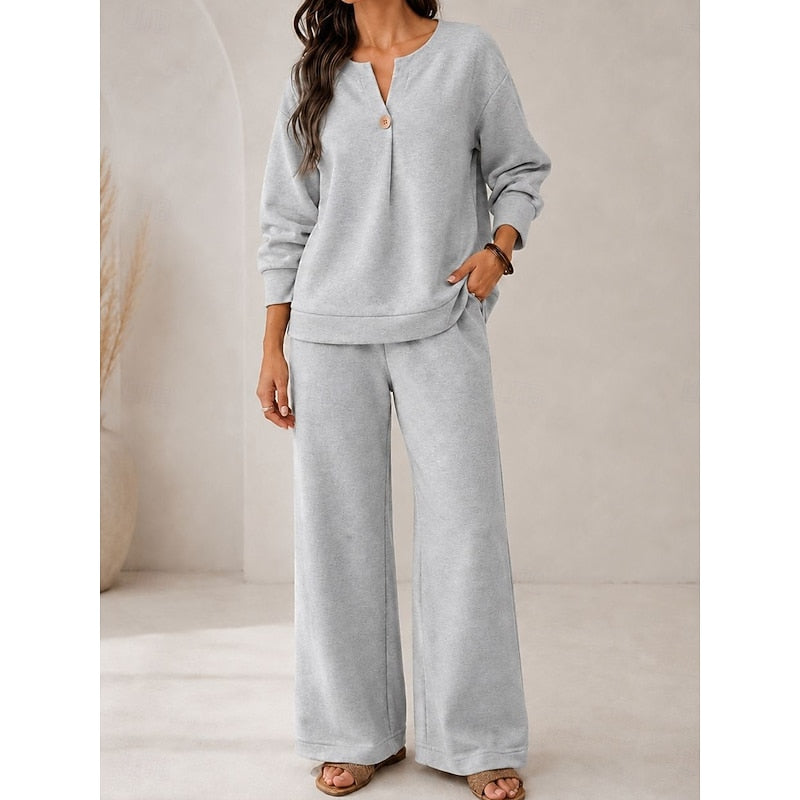 Gray Relaxed Lounge Co-ord Set