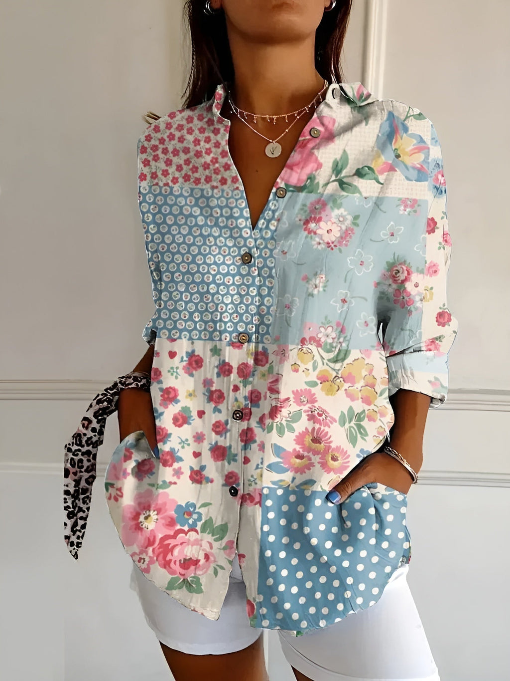 Printed Floral Blouse Summer