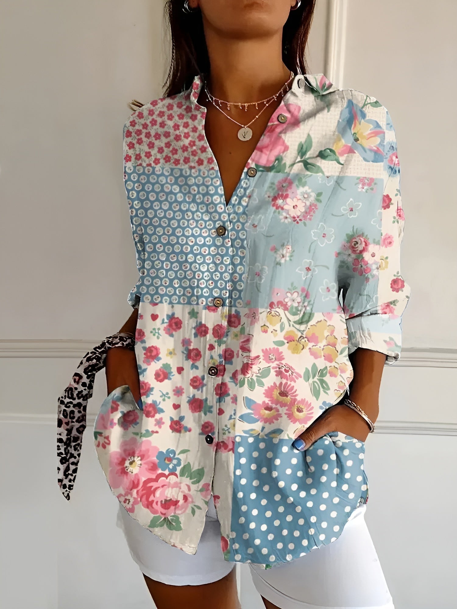 Printed Floral Blouse Summer