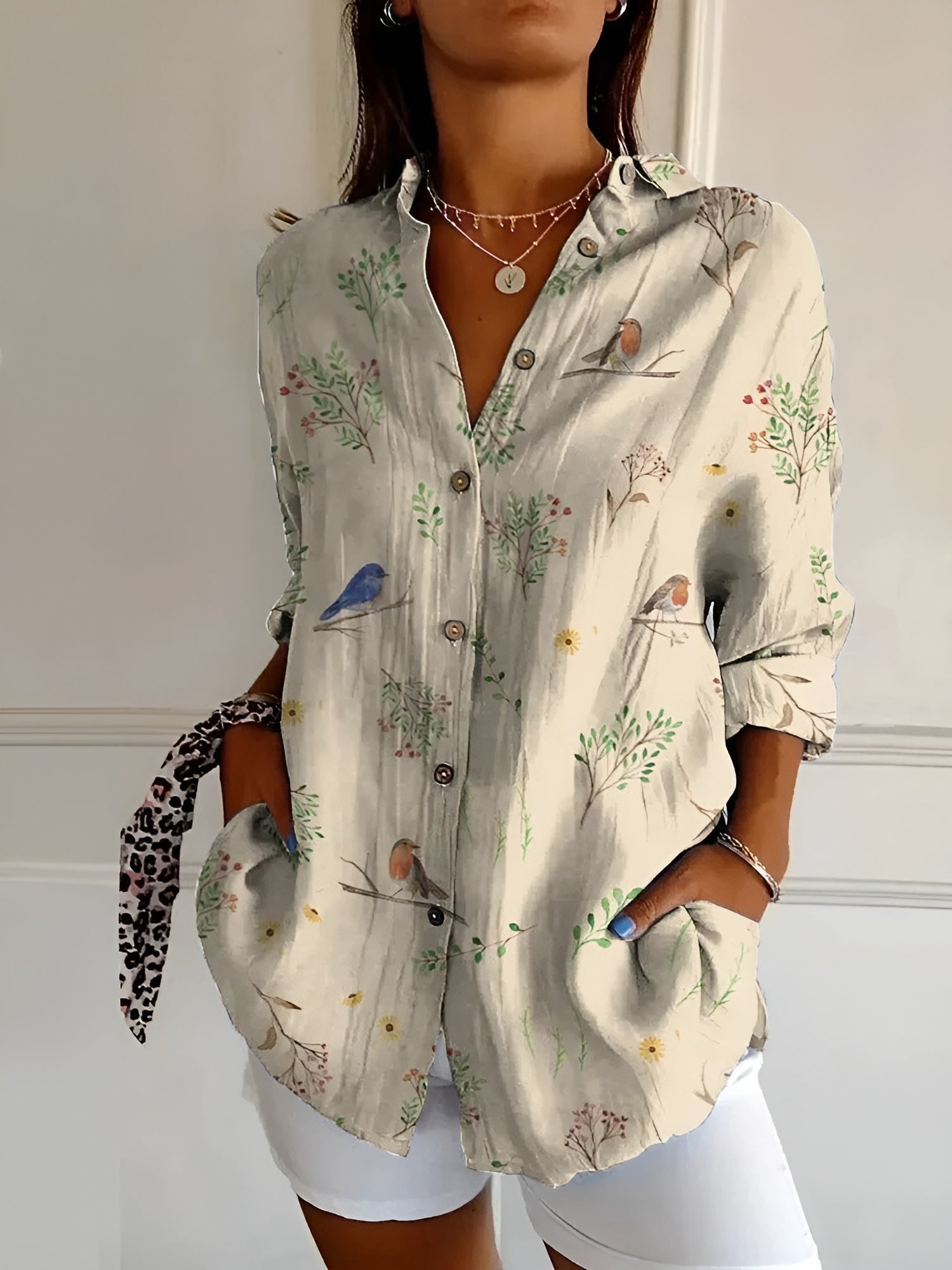 Printed Floral Blouse Summer