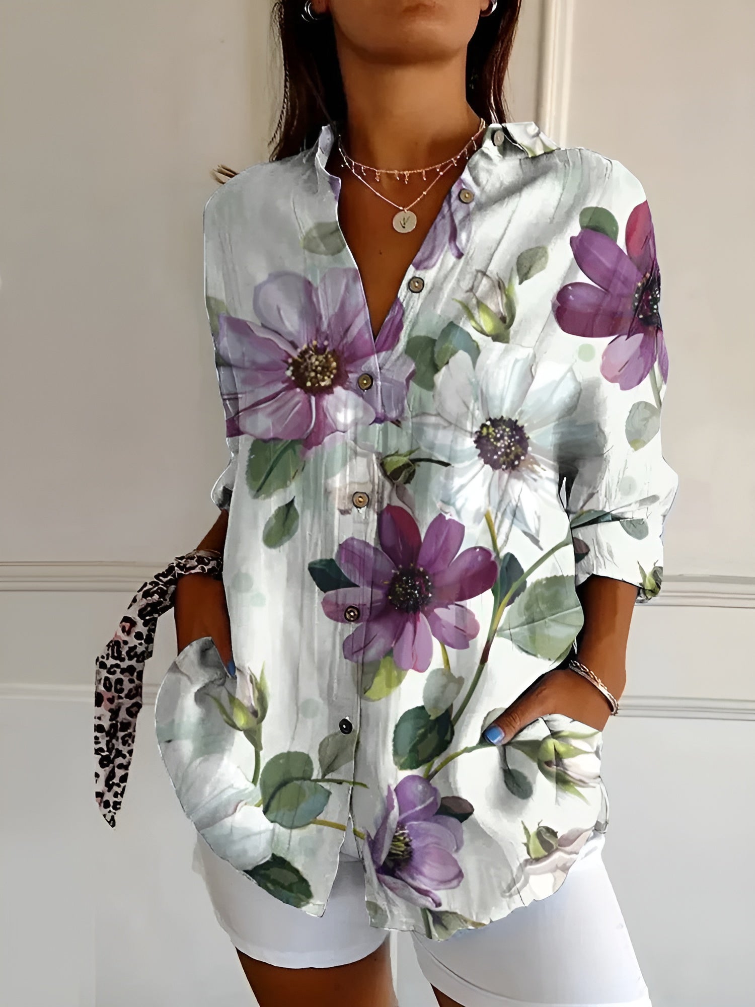 Printed Floral Blouse Summer