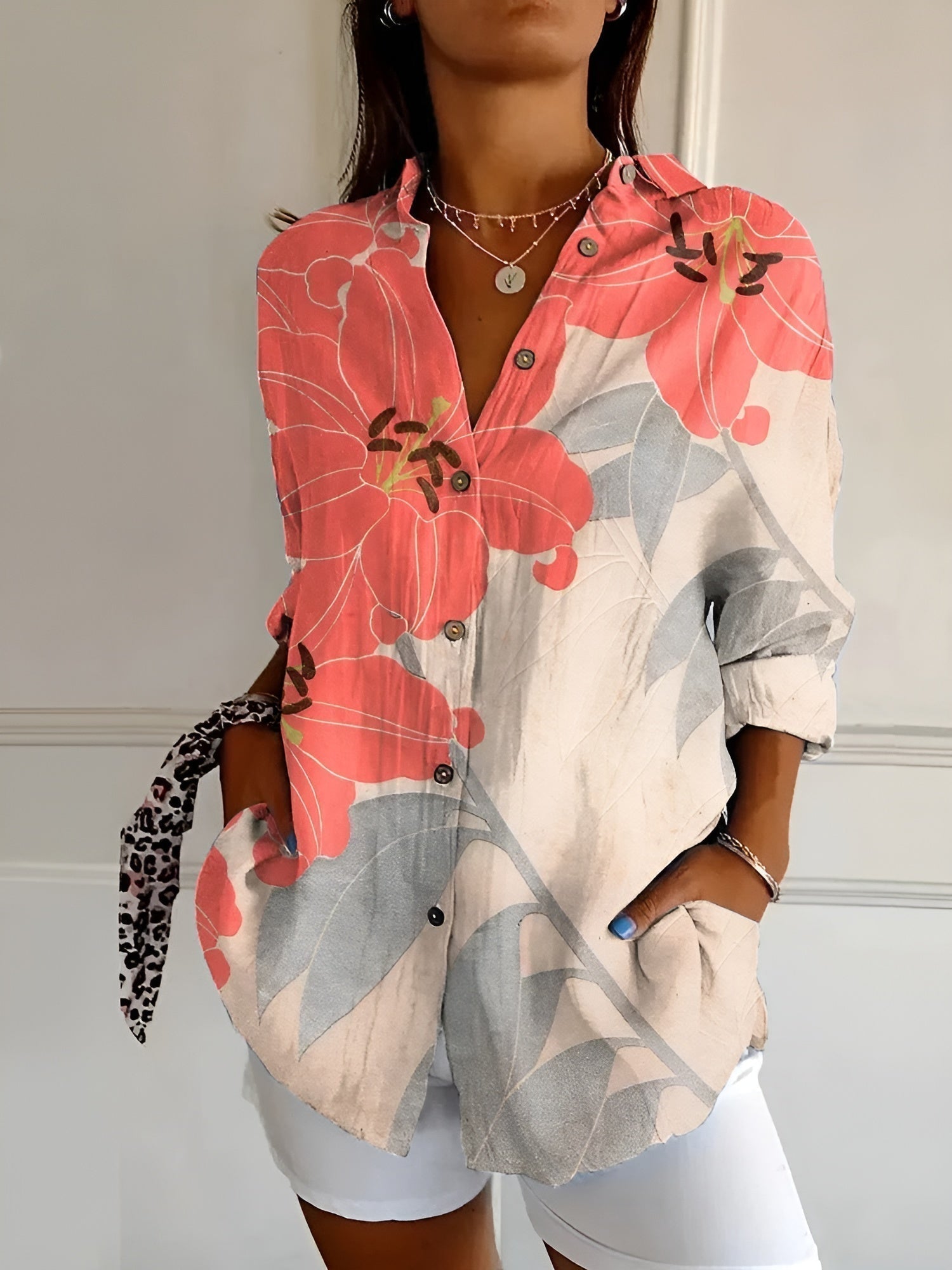 Printed Floral Blouse Summer