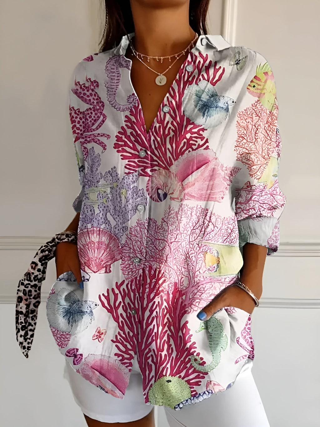 Printed Floral Blouse Summer