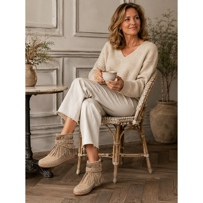 fringe moccasin Boots