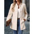 Apricot Stand-Collar Coat, front view