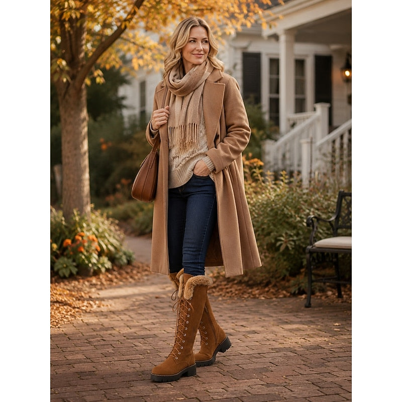 knee-high lace-up winter Boots