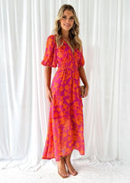 Kayla | Women's Floral V Neck Maxi Wedding Guest Dress