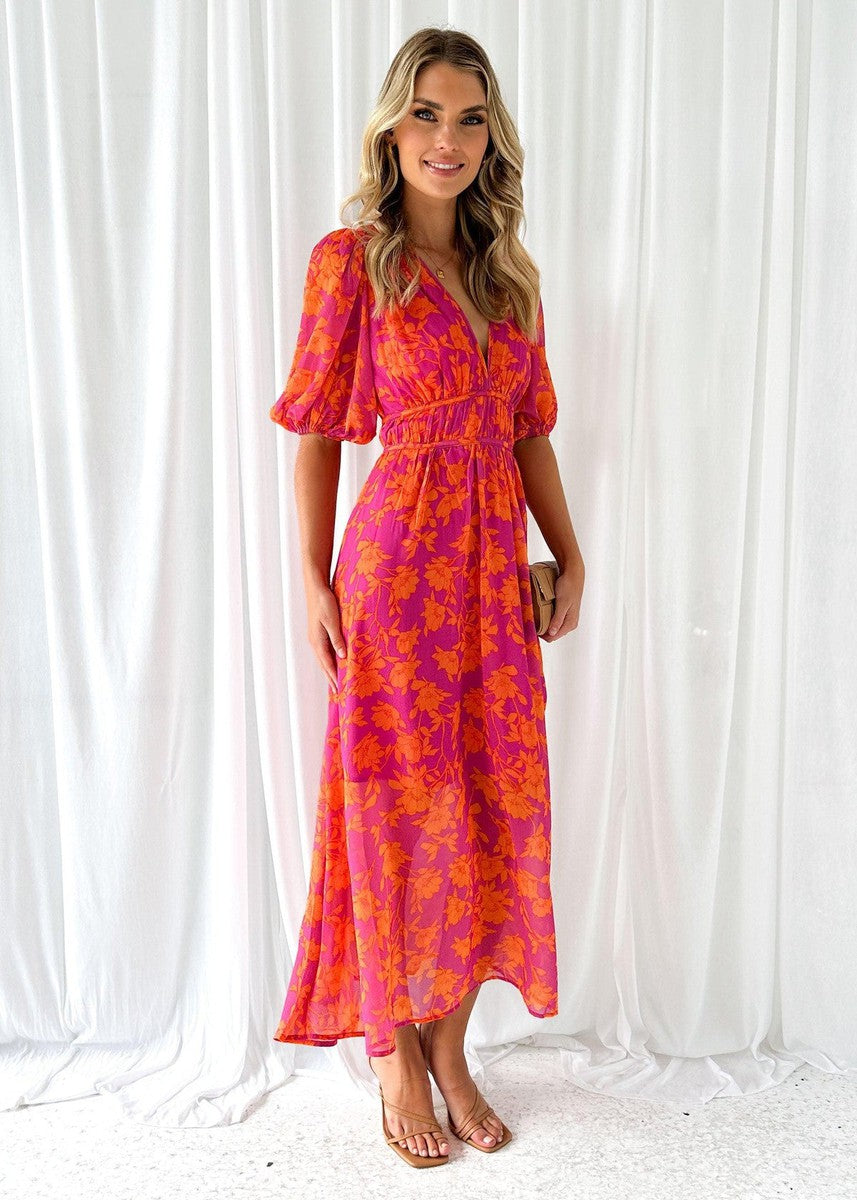 Kayla | Women's Floral V Neck Maxi Wedding Guest Dress