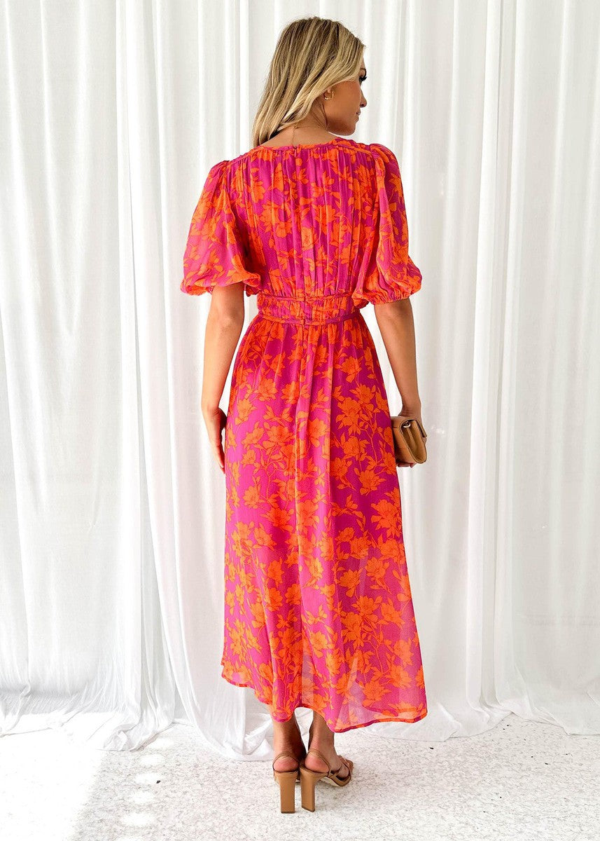 Kayla | Women's Floral V Neck Maxi Wedding Guest Dress