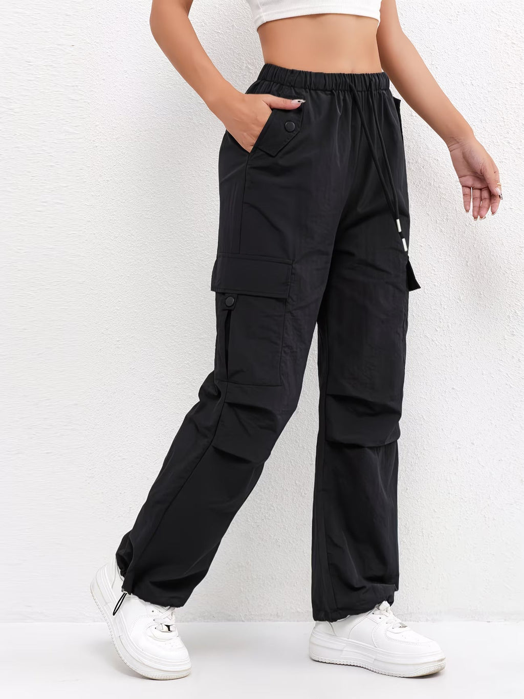 Blue cargo pocket drawstring Pants