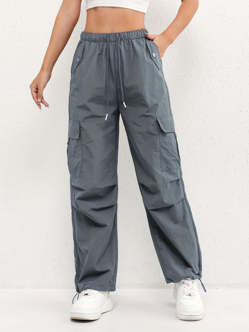Green cargo pocket drawstring Pants