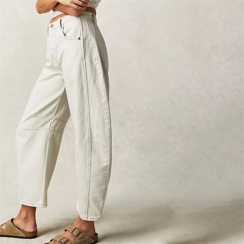 Light Blue Barrel-Leg Jeans