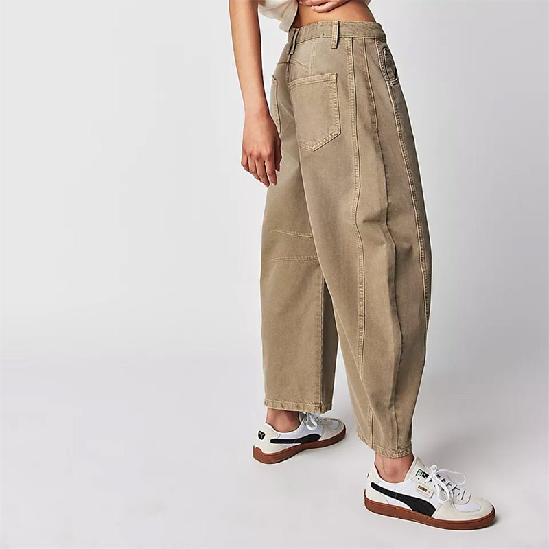 Light Blue Barrel-Leg Jeans