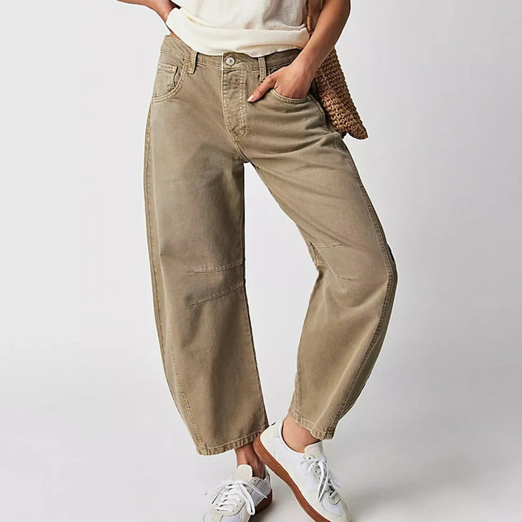 Light Blue Barrel-Leg Jeans