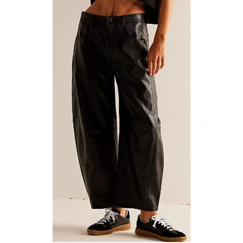 High-Waist Wide-Leg Barrel Denim Jeans