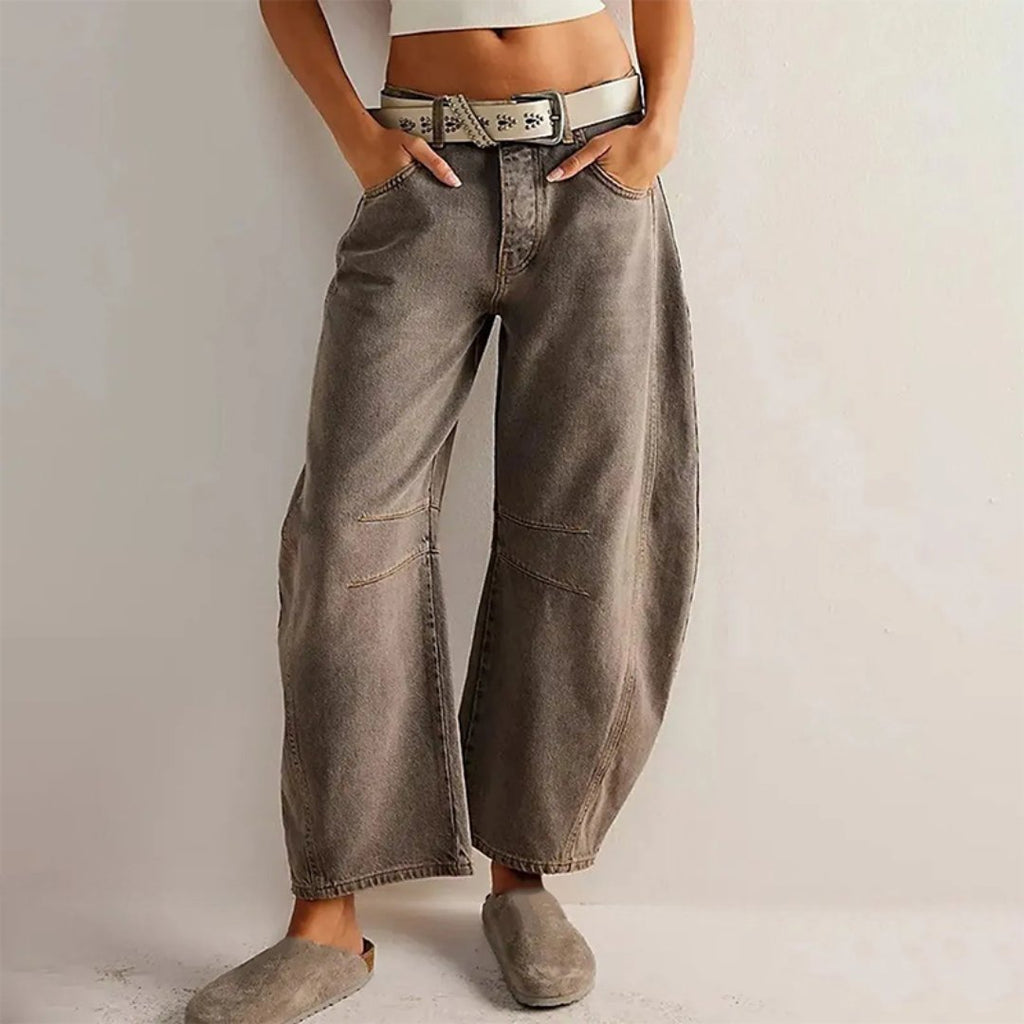 Light Blue Barrel-Leg Jeans