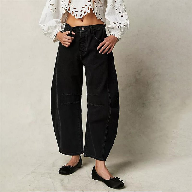 Light Blue Barrel-Leg Jeans