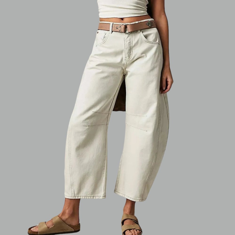 Light Blue Barrel-Leg Jeans