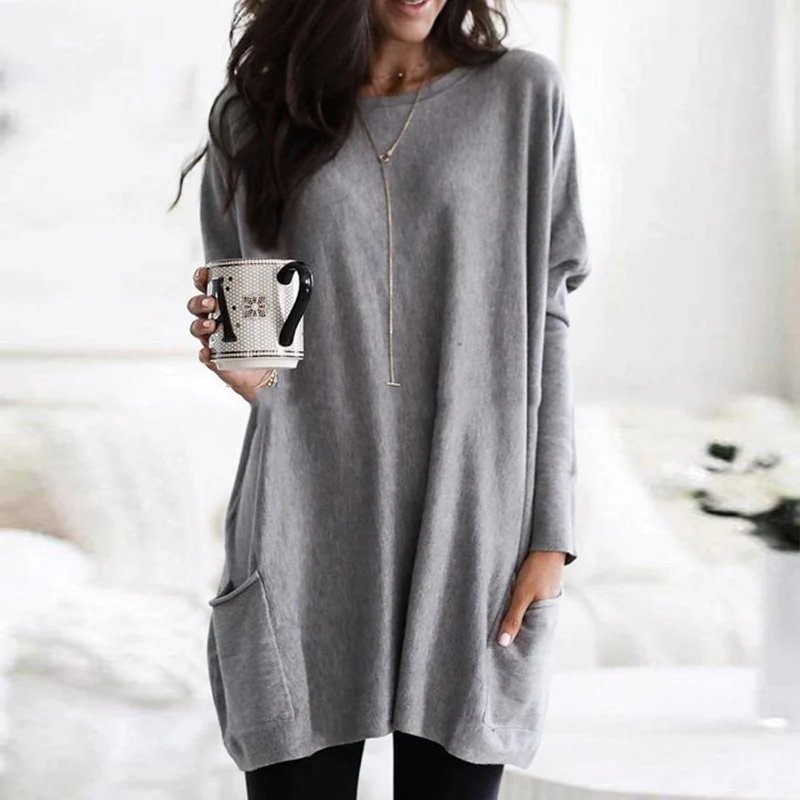 Blue Oversized Pocket Tunic