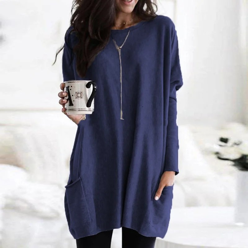 Blue Oversized Pocket Tunic