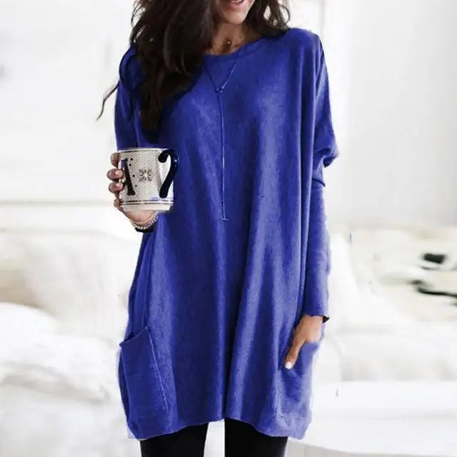 Blue Oversized Pocket Tunic