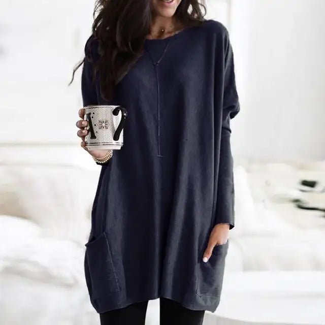 Blue Oversized Pocket Tunic