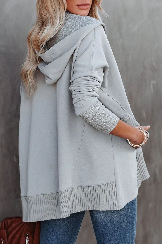 White Longline Hooded Sweatshirt