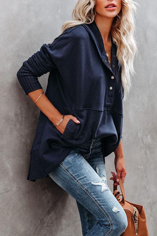 White Longline Hooded Sweatshirt
