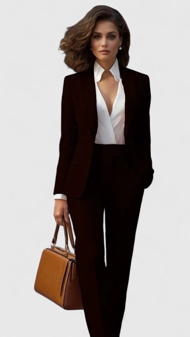 Black tailored lapel blazer suit co-ord set