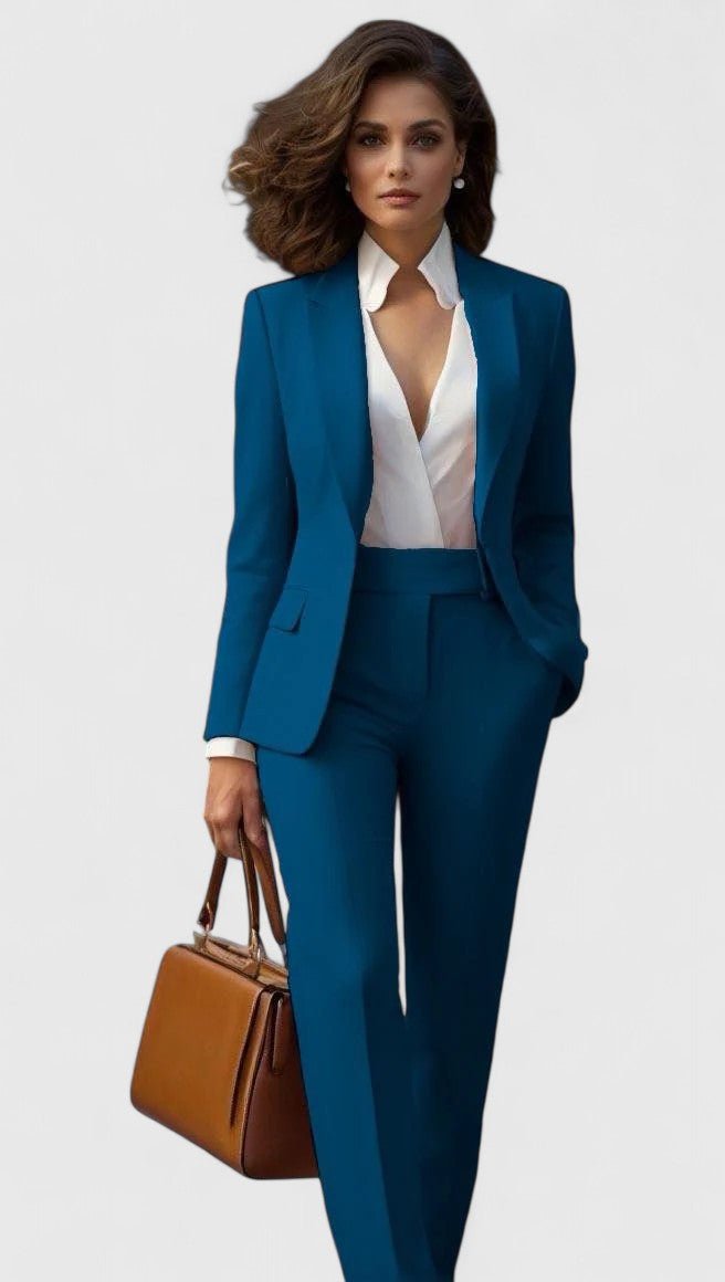 Petrol tailored lapel blazer suit co-ord set