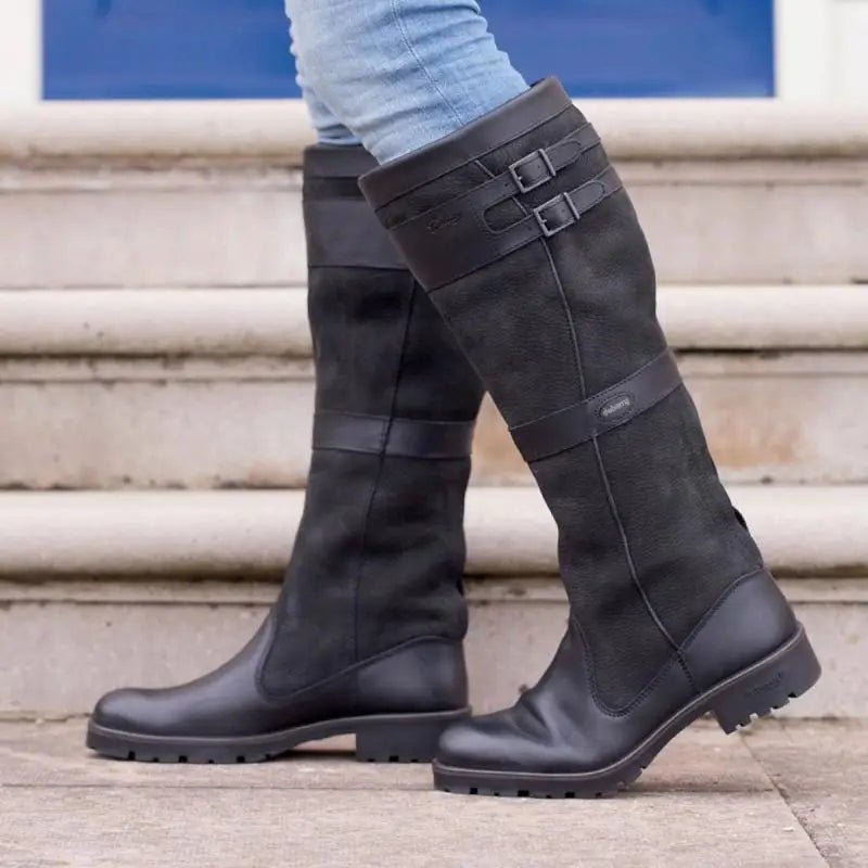 Black waterproof knee-high Boots