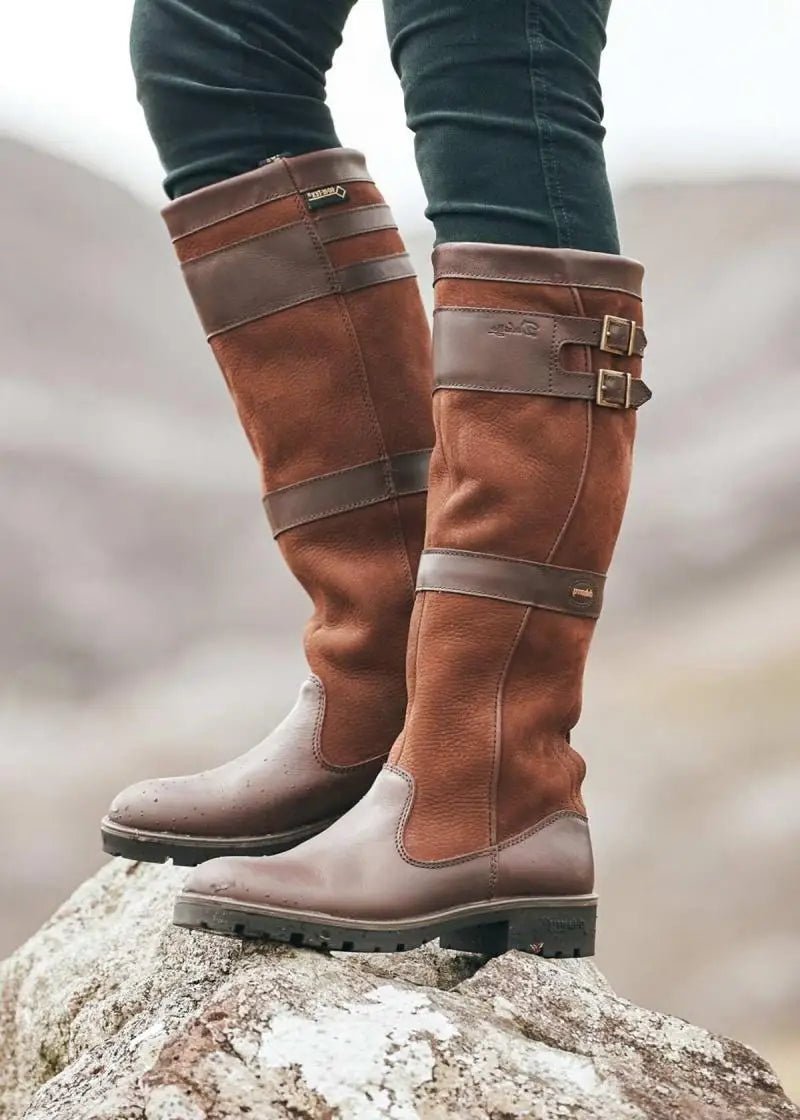 Brown waterproof knee-high Boots
