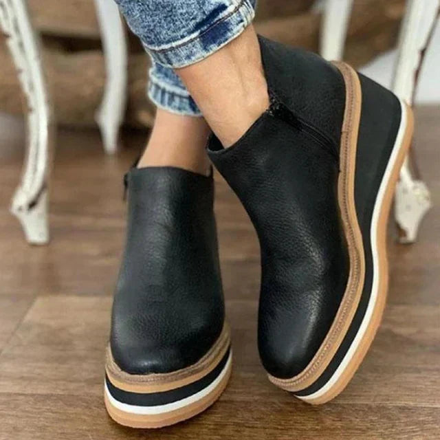 Black waterproof zip ankle Boots
